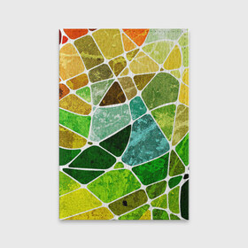 Обложка для паспорта матовая кожа с принтом Мозаика в Санкт-Петербурге, натуральная матовая кожа | размер 19,3 х 13,7 см; прозрачные пластиковые крепления | бирюзовый | зелёный | мозаика | синий | стекло