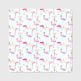 Магнит виниловый Квадрат с принтом Фламинго в Санкт-Петербурге, полимерный материал с магнитным слоем | размер 9*9 см, закругленные углы | красный | птица | розовая птица | розовый | фламинго