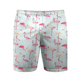 Мужские шорты спортивные с принтом Фламинго в Санкт-Петербурге,  |  | красный | птица | розовая птица | розовый | фламинго