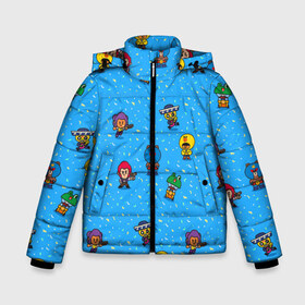 Зимняя куртка для мальчиков 3D с принтом Brawl Stars в Санкт-Петербурге, ткань верха — 100% полиэстер; подклад — 100% полиэстер, утеплитель — 100% полиэстер | длина ниже бедра, удлиненная спинка, воротник стойка и отстегивающийся капюшон. Есть боковые карманы с листочкой на кнопках, утяжки по низу изделия и внутренний карман на молнии. 

Предусмотрены светоотражающий принт на спинке, радужный светоотражающий элемент на пуллере молнии и на резинке для утяжки | bo | brawl | brock | bull | colt | dynamike | elprimo | jessie | leon | moba | nita | shelly | stars | бо | брок | булл | джесси | динамайк | кольт | леон | нита | шелли | эльпримо