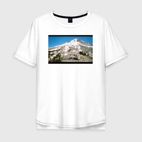 Мужская футболка хлопок Oversize с принтом The Shining Landscape в Санкт-Петербурге, 100% хлопок | свободный крой, круглый ворот, “спинка” длиннее передней части | the shining | vdosadir | горы | пейзаж | сияние | стэнли кубрик