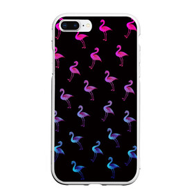 Чехол для iPhone 7Plus/8 Plus матовый с принтом Фламинго в Санкт-Петербурге, Силикон | Область печати: задняя сторона чехла, без боковых панелей | крылья | лапы | пернатый | перо | перья | птица | птицы | птичка | розовый | розовый фламинго | фламинго | черный