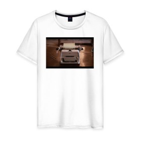 Мужская футболка хлопок с принтом The Shining Typewriter Frame в Санкт-Петербурге, 100% хлопок | прямой крой, круглый вырез горловины, длина до линии бедер, слегка спущенное плечо. | the shining | vdosadir | сияние | стэнли кубрик