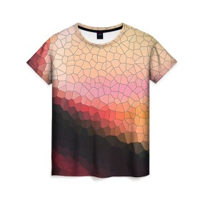 Женская футболка 3D с принтом Пикси кожа в Санкт-Петербурге, 100% полиэфир ( синтетическое хлопкоподобное полотно) | прямой крой, круглый вырез горловины, длина до линии бедер | абстракция | волны | геометрия | градиент | графен | графика | карбон | квадрат | кожа | коллаж | кубизм | линия | мозаика | палитра | пиксели | пикси | поп | радуга | радужная | сетка | сеть | соты