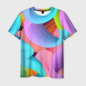 Мужская футболка 3D с принтом абстракция в Санкт-Петербурге, 100% полиэфир | прямой крой, круглый вырез горловины, длина до линии бедер | абстракция | весна | радуга
