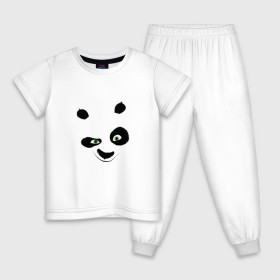 Детская пижама хлопок с принтом кунг фу панда морда в Санкт-Петербурге, 100% хлопок |  брюки и футболка прямого кроя, без карманов, на брюках мягкая резинка на поясе и по низу штанин
 | 