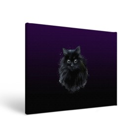Холст прямоугольный с принтом черный кот на фиолетовом фоне в Санкт-Петербурге, 100% ПВХ |  | акварель | глаза | клево | котейка | котенок | котик | котэ | кошак | кошка | красиво | любителю кошек | модно | мяу | подарок | пушистый | рисунок | стильно | темный | черный кот | шерсть