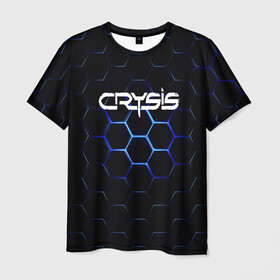 Мужская футболка 3D с принтом CRYSIS в Санкт-Петербурге, 100% полиэфир | прямой крой, круглый вырез горловины, длина до линии бедер | action | crysis | cryteck | броня | кризис | шутер