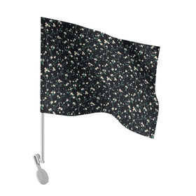 Флаг для автомобиля с принтом Сакура на черном в Санкт-Петербурге, 100% полиэстер | Размер: 30*21 см | сакура | узоры | цветы | черная