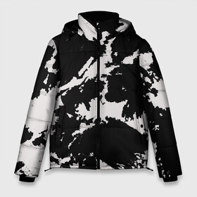 Мужская зимняя куртка 3D с принтом Черный на сером в Санкт-Петербурге, верх — 100% полиэстер; подкладка — 100% полиэстер; утеплитель — 100% полиэстер | длина ниже бедра, свободный силуэт Оверсайз. Есть воротник-стойка, отстегивающийся капюшон и ветрозащитная планка. 

Боковые карманы с листочкой на кнопках и внутренний карман на молнии. | абстракция | арт | войска | ворон | зебра | камуфляж | краска | маскировка | милитари | мужские | пятна | разводы | рисунок | серый | текстура | тренд | уличный | чернобелый | черный