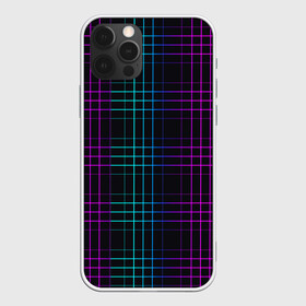 Чехол для iPhone 12 Pro с принтом Neon cell в Санкт-Петербурге, силикон | область печати: задняя сторона чехла, без боковых панелей | геометрия | градиент | квадраты | клетка | клетчатый | линии | неоновый | полосы | популярный | разноцветный | решетка | сетка | текстура | фиолетовый | шотландка | яркий