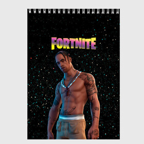 Скетчбук с принтом Travis Scott Fortnite в Санкт-Петербурге, 100% бумага
 | 48 листов, плотность листов — 100 г/м2, плотность картонной обложки — 250 г/м2. Листы скреплены сверху удобной пружинной спиралью | astronomical | epic games | fortnite | travis scott | ивент | ивент fortnite | концерт | концерт fortnite | скин travis scott | тревис | трэвис скотт | фортнайт