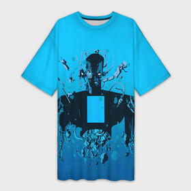 Платье-футболка 3D с принтом Zima blue в Санкт-Петербурге,  |  | love death  robots | love death and robots | love death robots | sonnies edge | the witness | witness | zima blue