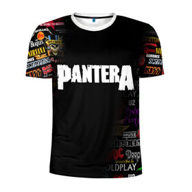 Мужская футболка 3D спортивная с принтом PANTERA в Санкт-Петербурге, 100% полиэстер с улучшенными характеристиками | приталенный силуэт, круглая горловина, широкие плечи, сужается к линии бедра | Тематика изображения на принте: pantera | pantera rock | rock | пантера | пантера рок. | рок