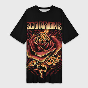 Платье-футболка 3D с принтом Scorpions в Санкт-Петербурге,  |  | klaus meine | live in munich | return to forever | rock music | scorpions | you like | клаус майне | маттиас ябс | рудольф шенкер | скорпионз