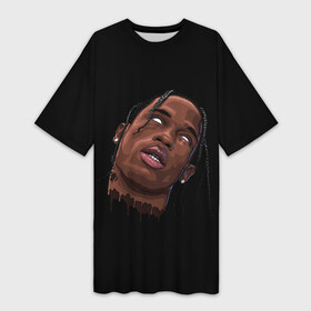 Платье-футболка 3D с принтом Travis Scott в Санкт-Петербурге,  |  | astronomical | astroworld | astroworld travis scott | fortnite | travis scott | концерт | концерт fortnite | космос | рэпер | тревис | трэвис скотт | фортнайт