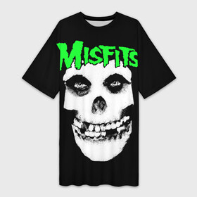 Платье-футболка 3D с принтом Misfits в Санкт-Петербурге,  |  | Тематика изображения на принте: clash | cure | horror | linkin park | misfits | punk | punkrock | ramones | корольишут | панкрок