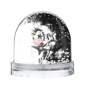 Снежный шар с принтом Единорог рокер в Санкт-Петербурге, Пластик | Изображение внутри шара печатается на глянцевой фотобумаге с двух сторон | music | rock | rock music | единорог | метал | металл | милый | милый единорог | музыкант | рокер | тяжелая музыка