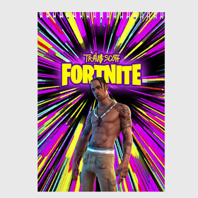 Скетчбук с принтом TRAVIS SCOTT+FORTNITE в Санкт-Петербурге, 100% бумага
 | 48 листов, плотность листов — 100 г/м2, плотность картонной обложки — 250 г/м2. Листы скреплены сверху удобной пружинной спиралью | america | astro jack | astroworld | cactus jack | fortnite | fortnite 2 | fortnite х | rap | travis scott | usa | wish you were here | америка | астро джек | зарубежный реп | кактус джек | реп | сша | трэвис скотт | фортнайт | фортнайт 2