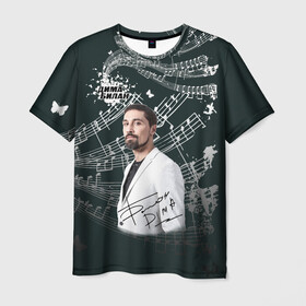 Мужская футболка 3D с принтом Дима Билан в Санкт-Петербурге, 100% полиэфир | прямой крой, круглый вырез горловины, длина до линии бедер | Тематика изображения на принте: актер | билан | дима | певец