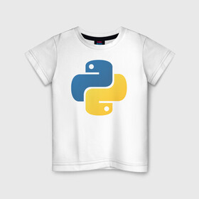 Детская футболка хлопок с принтом Python  в Санкт-Петербурге, 100% хлопок | круглый вырез горловины, полуприлегающий силуэт, длина до линии бедер | python | пайтон | питон