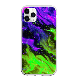 Чехол для iPhone 11 Pro Max матовый с принтом PURPLE GREEN FLAME в Санкт-Петербурге, Силикон |  | Тематика изображения на принте: abstraction | bright | fire | flame | geometry | heat | hexagon | light | neon | texture | triangle | wildfire | абстракция | геометрия | искры | неон | неоновый | огненный | огонь | пламя | пожар | соты | текстура