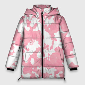 Женская зимняя куртка 3D с принтом Бело-розовая в Санкт-Петербурге, верх — 100% полиэстер; подкладка — 100% полиэстер; утеплитель — 100% полиэстер | длина ниже бедра, силуэт Оверсайз. Есть воротник-стойка, отстегивающийся капюшон и ветрозащитная планка. 

Боковые карманы с листочкой на кнопках и внутренний карман на молнии | весенняя | городской камуфляж | женская | кальмаровый | подарок девочке | подарок девушке | подарок дочке | подарок на день рождения