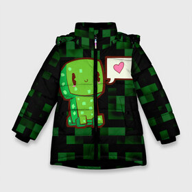 Зимняя куртка для девочек 3D с принтом Minecraft Creeper в Санкт-Петербурге, ткань верха — 100% полиэстер; подклад — 100% полиэстер, утеплитель — 100% полиэстер. | длина ниже бедра, удлиненная спинка, воротник стойка и отстегивающийся капюшон. Есть боковые карманы с листочкой на кнопках, утяжки по низу изделия и внутренний карман на молнии. 

Предусмотрены светоотражающий принт на спинке, радужный светоотражающий элемент на пуллере молнии и на резинке для утяжки. | creeper | game minecraft | minecraft | minecraft крипер | minecraft сreeper | игра майнкрафт | кавайный крипер | крипер | крипер с сердечком | милый крипер | няшный крипер | сreeper