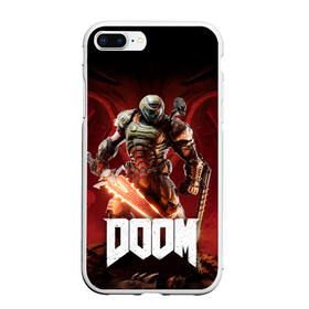 Чехол для iPhone 7Plus/8 Plus матовый с принтом Doom в Санкт-Петербурге, Силикон | Область печати: задняя сторона чехла, без боковых панелей | Тематика изображения на принте: aerospace | corporation | doom | doomguy | eternal | mars | shooter | slayer | uac | union | дум | корпорация | марс | объединённая | палач | рока | солдат | шутер