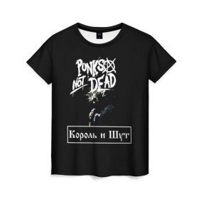 Женская футболка 3D с принтом КИШ в Санкт-Петербурге, 100% полиэфир ( синтетическое хлопкоподобное полотно) | прямой крой, круглый вырез горловины, длина до линии бедер | punks not dead | анархия | горшок | киш | король и шут | музыка | панк | панки не умирают | рок | рокер | русский рок