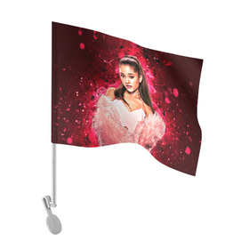 Флаг для автомобиля с принтом Ariana в Санкт-Петербурге, 100% полиэстер | Размер: 30*21 см | ariana grande | music | singer | альбом | ариана гранде | арт | девушки | звезда | знаменитость | любимые | музыка | певцы | персонаж | портрет | сша