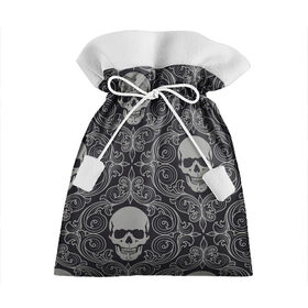 Подарочный 3D мешок с принтом Весёлый Роджер в Санкт-Петербурге, 100% полиэстер | Размер: 29*39 см | белый | веселый роджер | день мёртвых | череп | черепа | черный