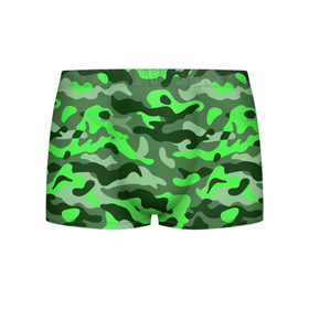 Мужские трусы 3D с принтом CAMOUFLAGE GREEN в Санкт-Петербурге, 50% хлопок, 50% полиэстер | классическая посадка, на поясе мягкая тканевая резинка | Тематика изображения на принте: camouflage | армия | военная форма | военный | вооружение | вооруженные силы | защита | защитный цвет | зеленый | камуфляж | маскировка | солдат | униформа | форма