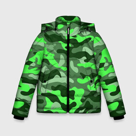 Зимняя куртка для мальчиков 3D с принтом CAMOUFLAGE GREEN в Санкт-Петербурге, ткань верха — 100% полиэстер; подклад — 100% полиэстер, утеплитель — 100% полиэстер | длина ниже бедра, удлиненная спинка, воротник стойка и отстегивающийся капюшон. Есть боковые карманы с листочкой на кнопках, утяжки по низу изделия и внутренний карман на молнии. 

Предусмотрены светоотражающий принт на спинке, радужный светоотражающий элемент на пуллере молнии и на резинке для утяжки | Тематика изображения на принте: camouflage | армия | военная форма | военный | вооружение | вооруженные силы | защита | защитный цвет | зеленый | камуфляж | маскировка | солдат | униформа | форма