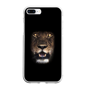 Чехол для iPhone 7Plus/8 Plus матовый с принтом Fangs в Санкт-Петербурге, Силикон | Область печати: задняя сторона чехла, без боковых панелей | eyes | fangs | grin | jaw | lioness | muzzle | nose | глаза | клыки | львица | нос | оскал | пасть