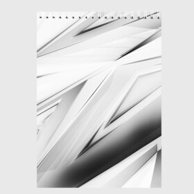 Скетчбук с принтом GEOMETRY STRIPES WHITE в Санкт-Петербурге, 100% бумага
 | 48 листов, плотность листов — 100 г/м2, плотность картонной обложки — 250 г/м2. Листы скреплены сверху удобной пружинной спиралью | abstraction | geometry | hexagon | stripes | text | texture | абстракция | геометрия | красный | линии | неон | неоновый | полосы | соты | текстура | фигуры | черный