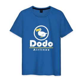 Мужская футболка хлопок с принтом Dodo Airlines в Санкт-Петербурге, 100% хлопок | прямой крой, круглый вырез горловины, длина до линии бедер, слегка спущенное плечо. | animal crossing | dodo airlines | new horizons | авиаперевозчик | вымышленная компания | доставка | мем | мемы | почта | самолёты | транспорт