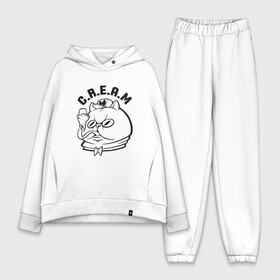 Женский костюм хлопок Oversize с принтом Wu Tang Cat в Санкт-Петербурге,  |  | animal | cat | cream | cute | hip hop | kitty | meow | rap | wu tang | wu tang clan | друг | животные | киска | китти | кот | котенок | котик | кошечка | кошка | лев | леопард | милый | мур | мяу | пантера | питомец | рысь | рэп | тигр | улыбка