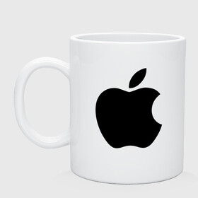 Кружка керамическая с принтом Apple в Санкт-Петербурге, керамика | объем — 330 мл, диаметр — 80 мм. Принт наносится на бока кружки, можно сделать два разных изображения | Тематика изображения на принте: apple | техника | яблоко