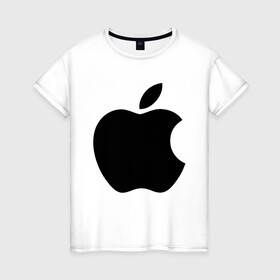 Женская футболка хлопок с принтом Apple в Санкт-Петербурге, 100% хлопок | прямой крой, круглый вырез горловины, длина до линии бедер, слегка спущенное плечо | apple | техника | яблоко