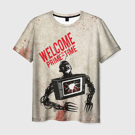 Мужская футболка 3D с принтом Welcome To Prime-Time в Санкт-Петербурге, 100% полиэфир | прямой крой, круглый вырез горловины, длина до линии бедер | a nightmare on elm street | freddy krueger | vdzabma | фредди крюгер