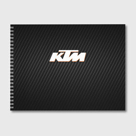 Альбом для рисования с принтом KTM КАРБОН (Z) в Санкт-Петербурге, 100% бумага
 | матовая бумага, плотность 200 мг. | enduro | ktm | moto | motocycle | sportmotorcycle | ктм | мото | мотоспорт