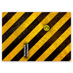 Поздравительная открытка с принтом Borussia в Санкт-Петербурге, 100% бумага | плотность бумаги 280 г/м2, матовая, на обратной стороне линовка и место для марки
 | atletico | barcelona | borussia | chelsea | cristiano | football | juventus | manchester city | manchester united | messi | real madrid | ronaldo | sport | спорт | футбол