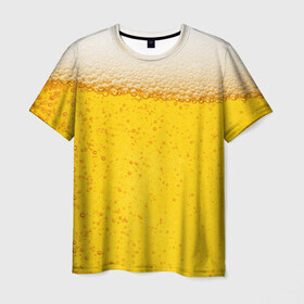 Мужская футболка 3D с принтом Пиво в Санкт-Петербурге, 100% полиэфир | прямой крой, круглый вырез горловины, длина до линии бедер | пенное | хмельное