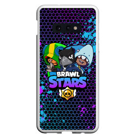 Чехол для Samsung S10E с принтом BRAWL STARS TRIO в Санкт-Петербурге, Силикон | Область печати: задняя сторона чехла, без боковых панелей | Тематика изображения на принте: 8 bit | 8 бит | bibi | brawl | brawl stars | crow | leon | spike | sprout | stars | бравл | бравл старс | браво старс | игра | компьютерная | кров | леон | онлайн | старс