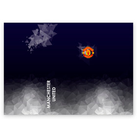 Поздравительная открытка с принтом Manchester United в Санкт-Петербурге, 100% бумага | плотность бумаги 280 г/м2, матовая, на обратной стороне линовка и место для марки
 | atletico | barcelona | borussia | chelsea | cristiano | football | juventus | manchester city | manchester united | messi | real madrid | ronaldo | sport | спорт | футбол