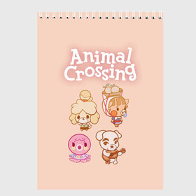 Скетчбук с принтом Animal Crossing в Санкт-Петербурге, 100% бумага
 | 48 листов, плотность листов — 100 г/м2, плотность картонной обложки — 250 г/м2. Листы скреплены сверху удобной пружинной спиралью | animal crossing | isabelle | tom nook | энимал кроссинг