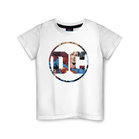 Детская футболка хлопок с принтом Superman в Санкт-Петербурге, 100% хлопок | круглый вырез горловины, полуприлегающий силуэт, длина до линии бедер | dc | shtatjl | superman | логотип | супермен