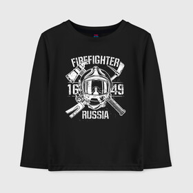 Детский лонгслив хлопок с принтом FIREFIGHTER RUSSIA в Санкт-Петербурге, 100% хлопок | круглый вырез горловины, полуприлегающий силуэт, длина до линии бедер | 112 | 23 февраля | 27 декабря | firefighter | герб | гкчс | знак | лого | логотип | мчс | мчс россии | мчсник | пожарная охрана | пожарник | пожарный | пч | россии | рф | символ | ситуац | служба | спасатель