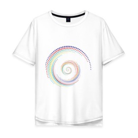 Мужская футболка хлопок Oversize с принтом Обман зрения в Санкт-Петербурге, 100% хлопок | свободный крой, круглый ворот, “спинка” длиннее передней части | водоворот | вортекс | зрения | иллюзия | картинки | обман | оптическая | позитив | прикольные | радуга | циклон